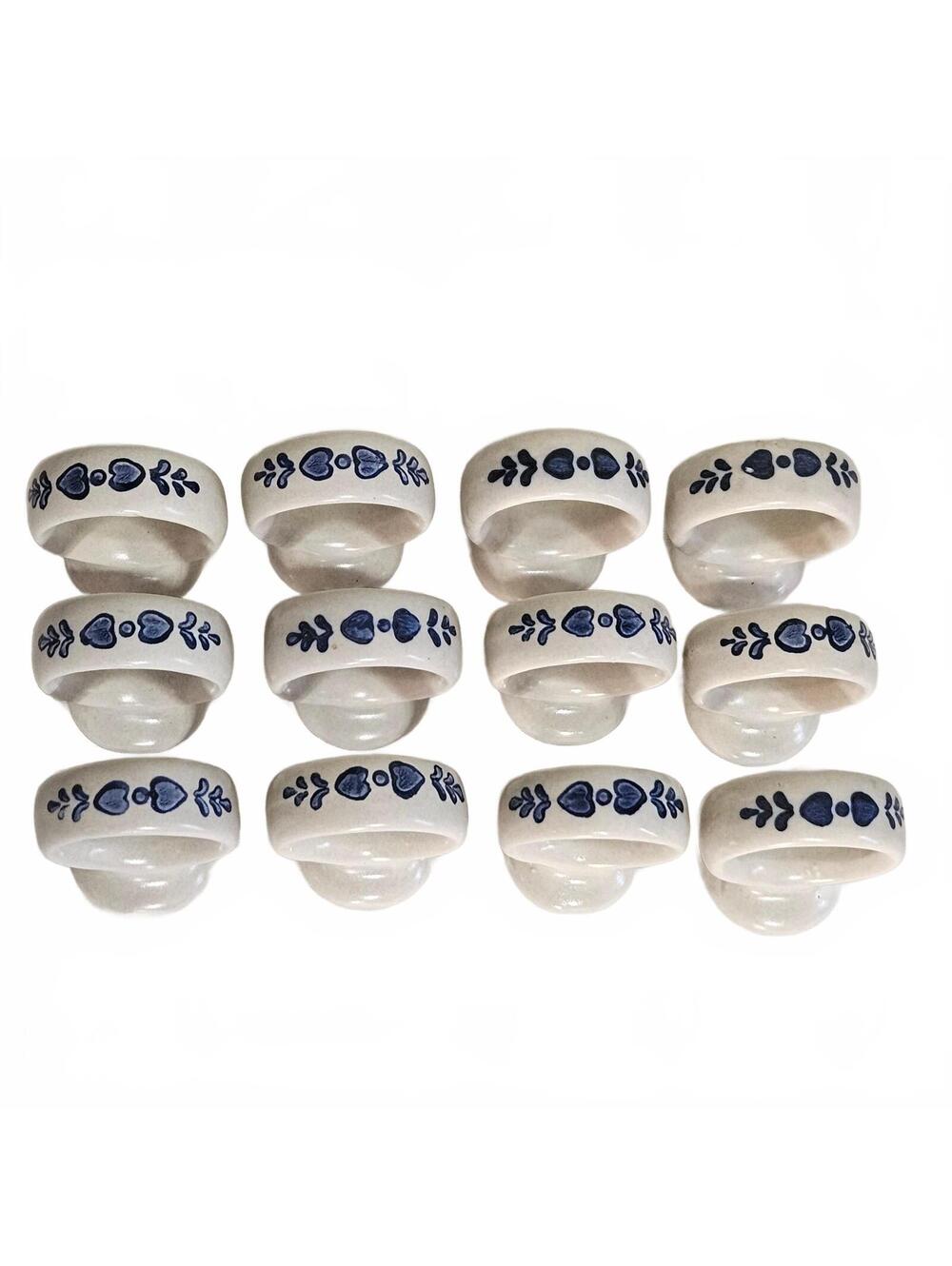 Vintage Pfaltzgraff Yorktowne Ceramic Napkin Rings Fine Stoneware American